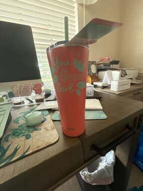 Zak Designs You Grow Girl Tumbler Size 30 oz Coral Stainless Steel